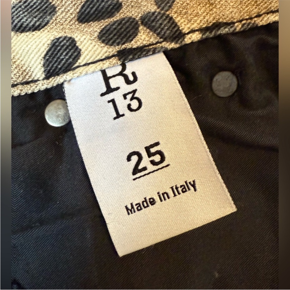 R13 Brown Leopard-Print Distressed Midi Skirt - Picture 10 of 12